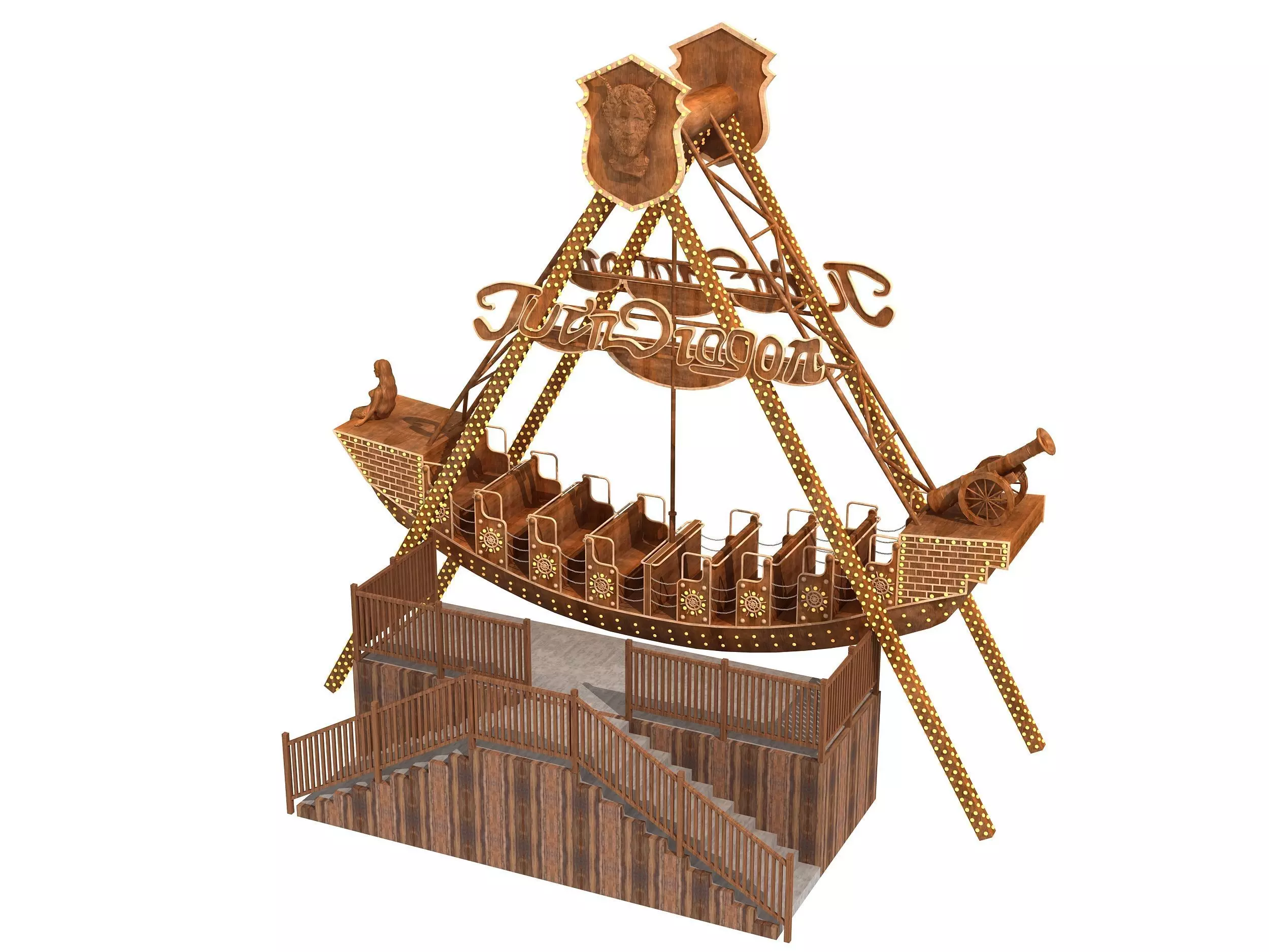 pirate ship ride 3D model_1