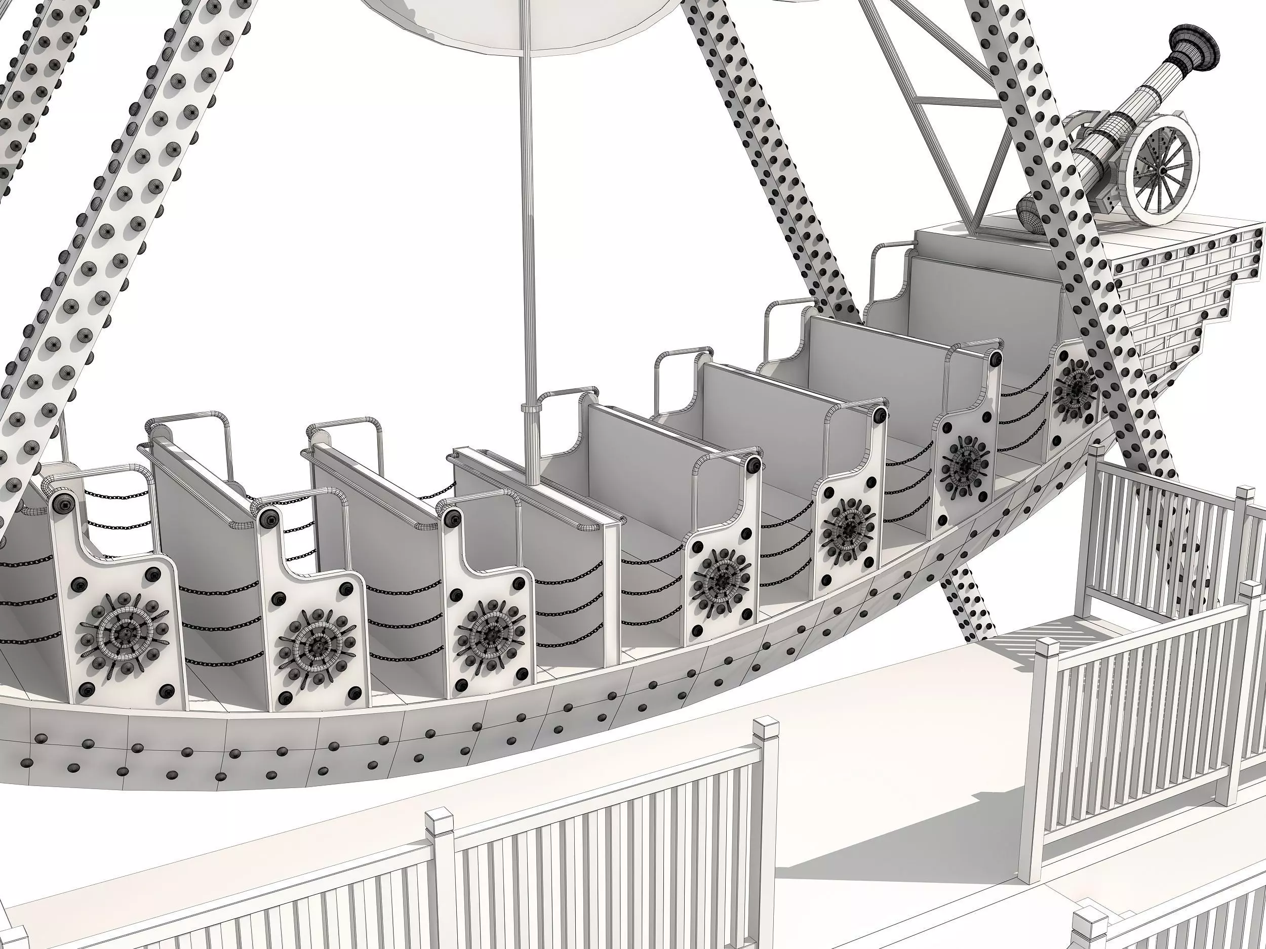 pirate ship ride 3D model_6