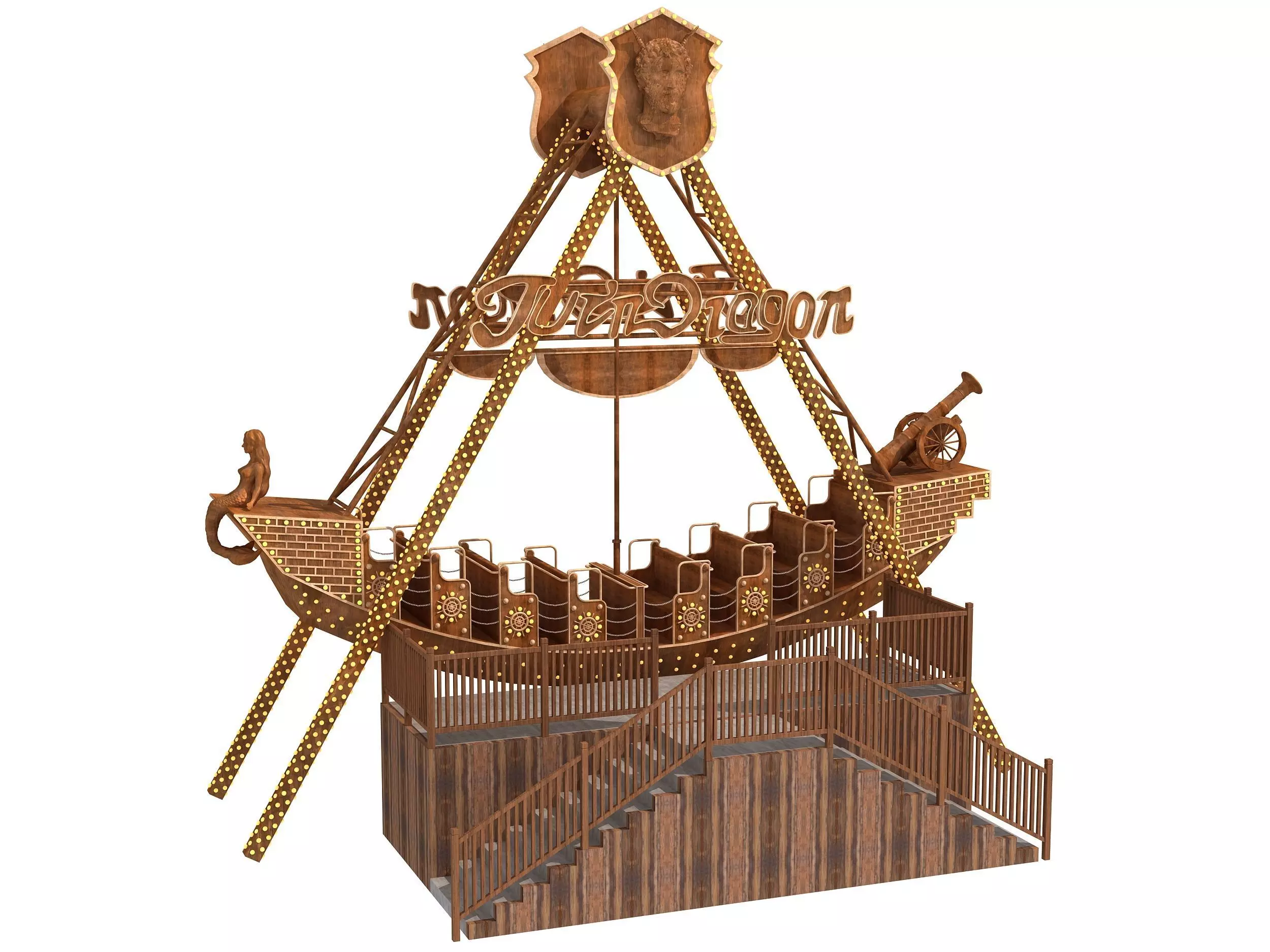 pirate ship ride 3D model_4