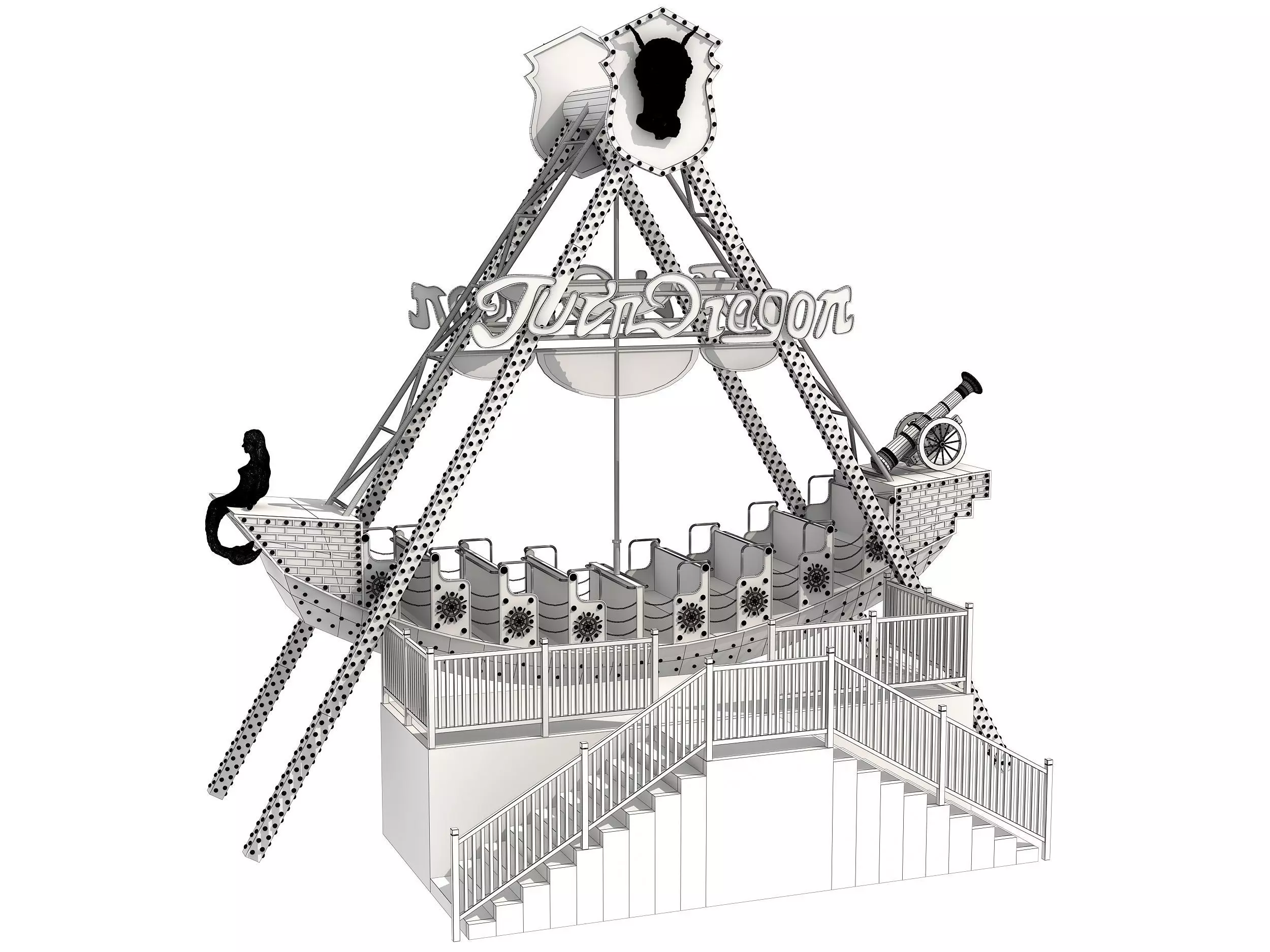 pirate ship ride 3D model_9