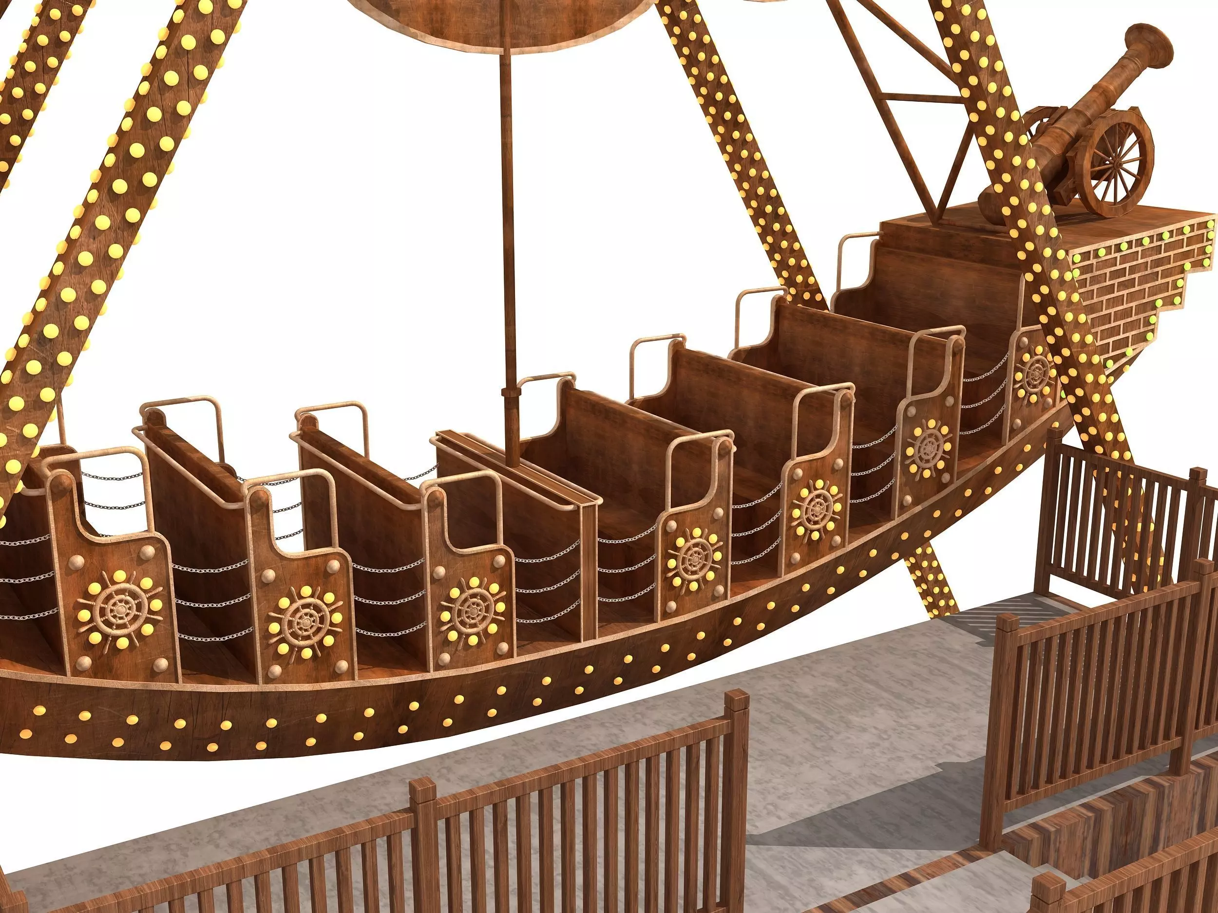 pirate ship ride 3D model_2