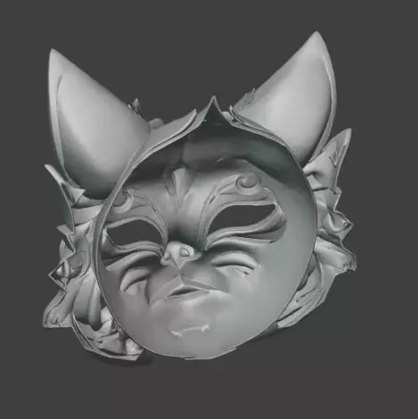 Cat Masquerade Mask Fantasy for Party Cosplay and 3D Printing 3D print model_3