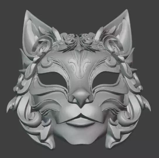 Cat Masquerade Mask Fantasy for Party Cosplay and 3D Printing 3D print model_5