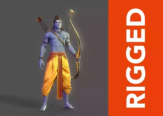 Lord Rama Rig Low-poly 3D model