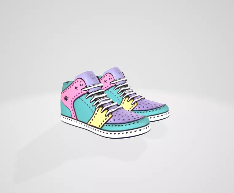 3D Sports Shoes Model Realistic Sneakers 3D model_0