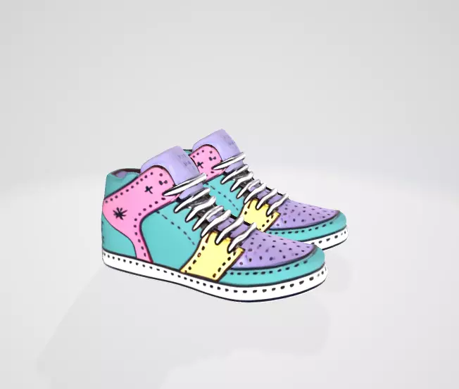 3D Sports Shoes Model Realistic Sneakers 3D model_7