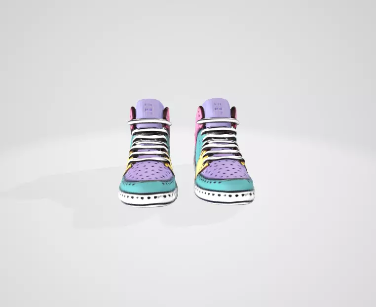 3D Sports Shoes Model Realistic Sneakers 3D model_2
