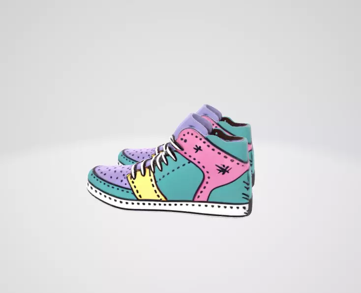 3D Sports Shoes Model Realistic Sneakers 3D model_4