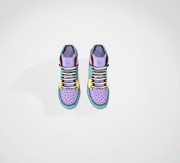 3D Sports Shoes Model Realistic Sneakers 3D model_8