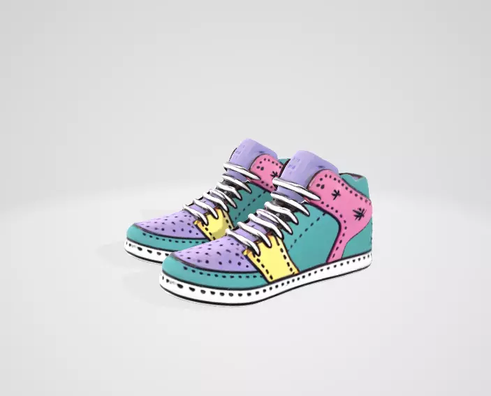 3D Sports Shoes Model Realistic Sneakers 3D model