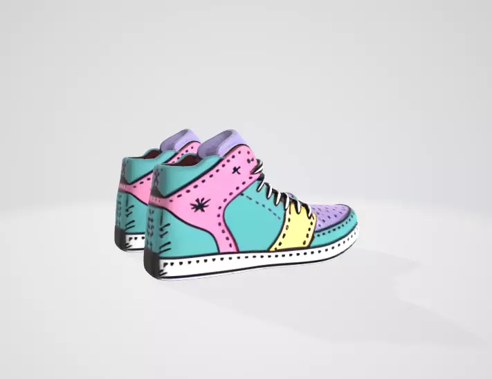 3D Sports Shoes Model Realistic Sneakers 3D model_6