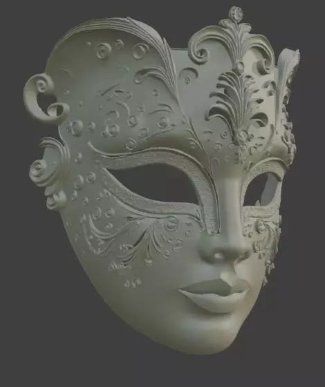 Venetian Carnival Mask Masquerade Costume Prop 3D print model_3