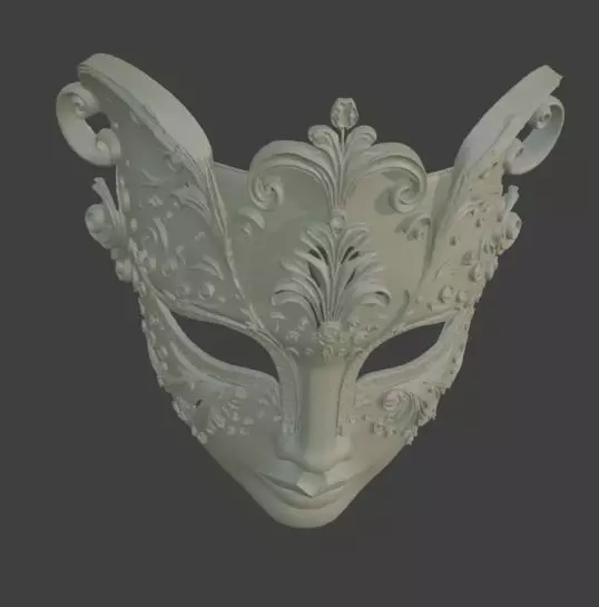 Venetian Carnival Mask Masquerade Costume Prop 3D print model_5