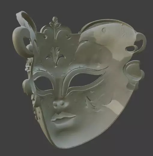 Venetian Carnival Mask Masquerade Costume Prop 3D print model_2
