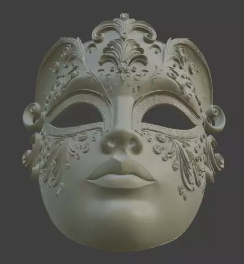 Venetian Carnival Mask Masquerade Costume Prop 3D print model_4