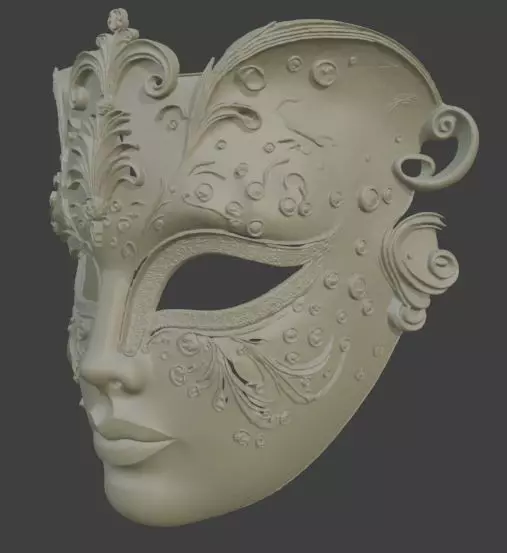 Venetian Carnival Mask Masquerade Costume Prop 3D print model_1