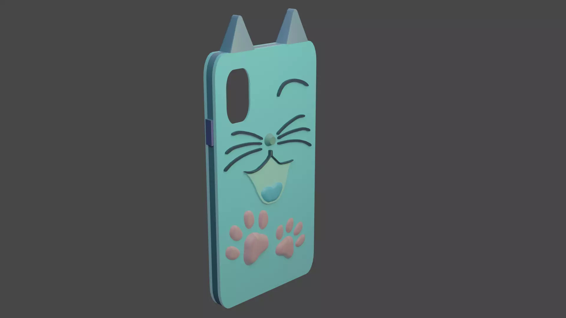 Cat Low poly Phone Case - Cute - Funny 3D model_0
