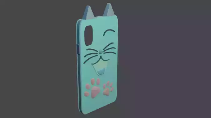 Cat Low poly Phone Case - Cute - Funny 3D model