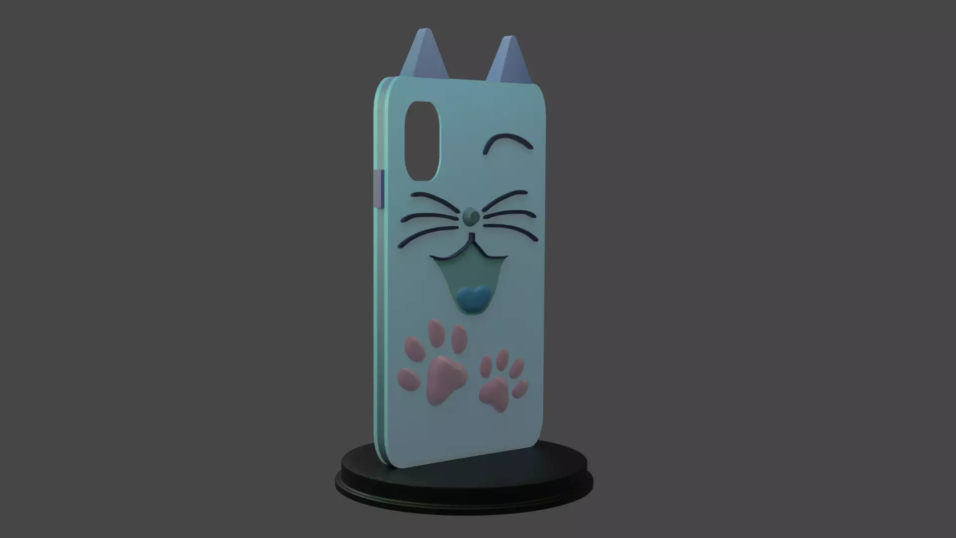 Cat Low poly Phone Case - Cute - Funny 3D model_2