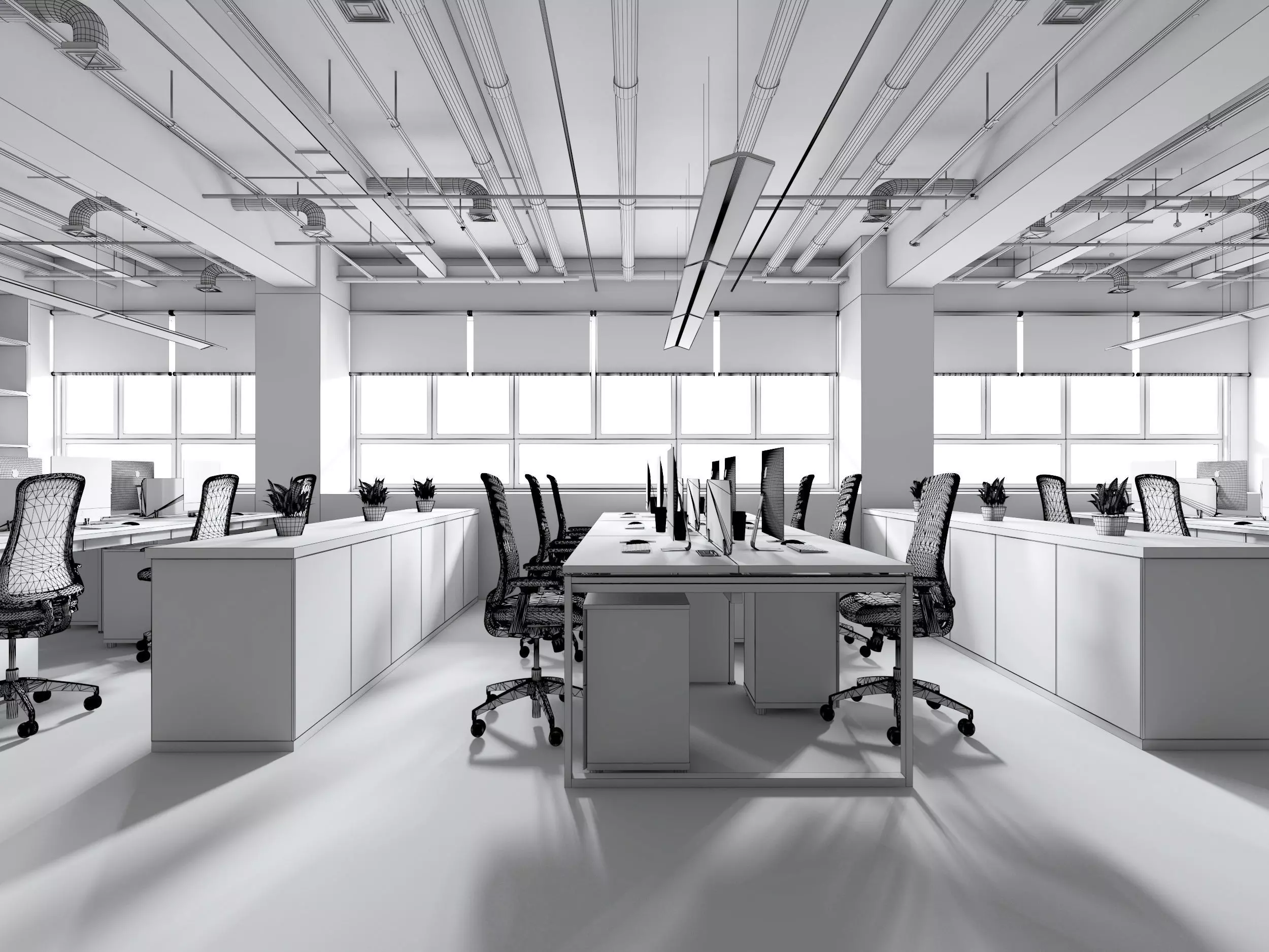 office Low-poly 3D model_5