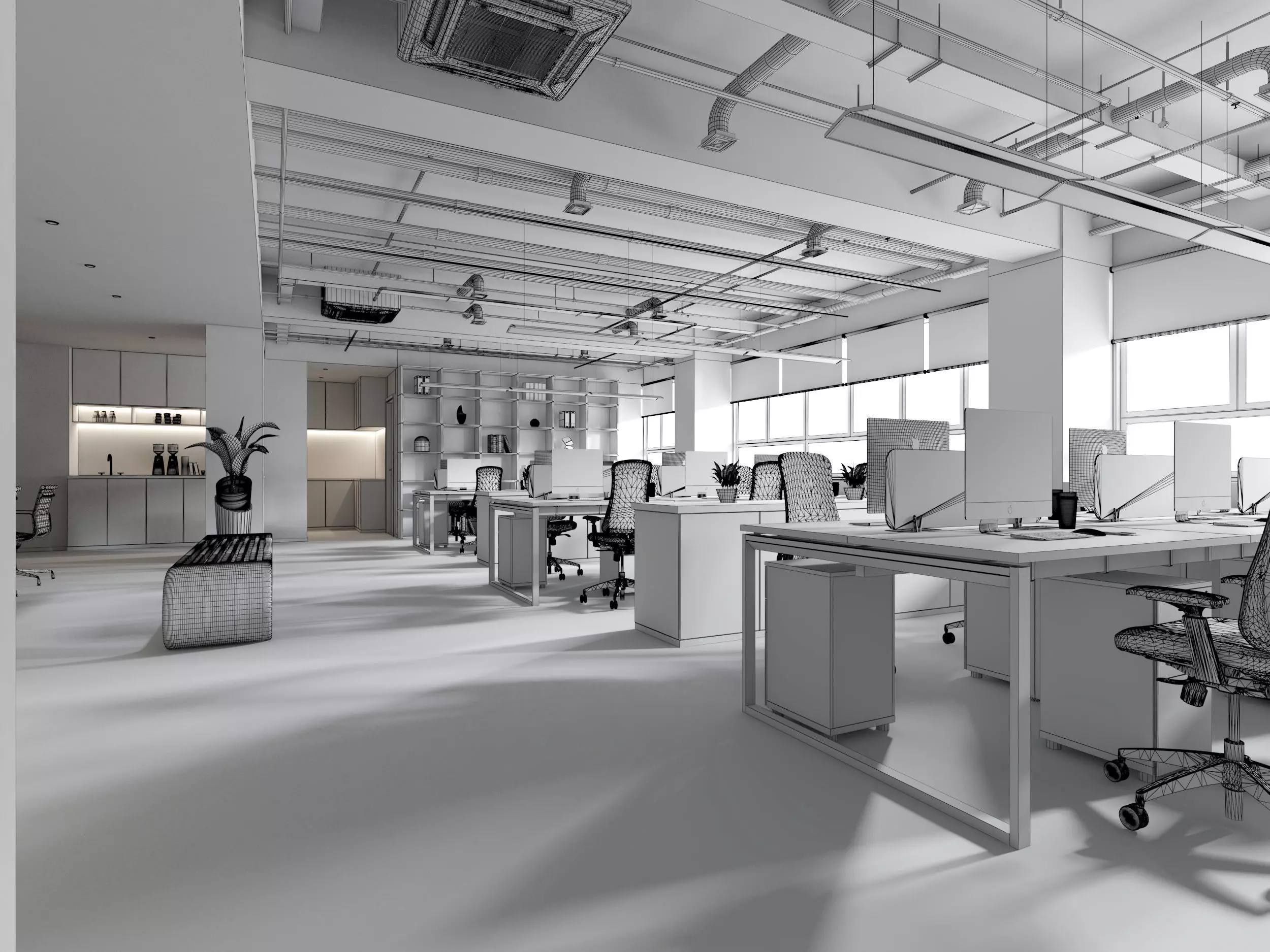 office Low-poly 3D model_10