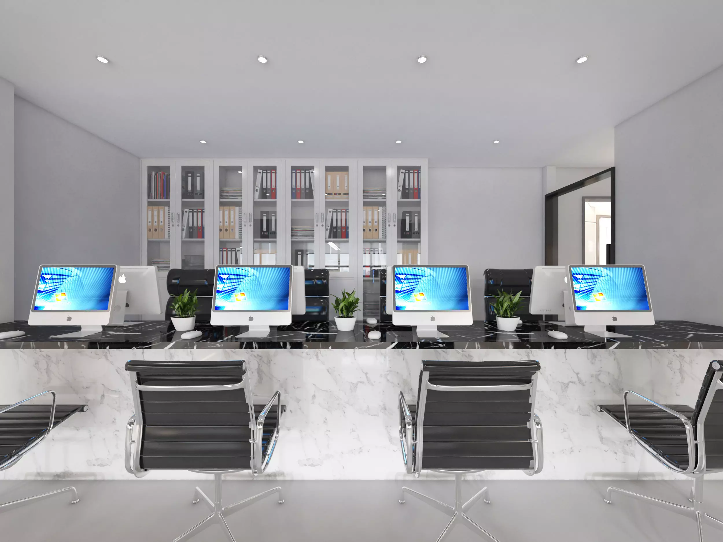 office Low-poly 3D model_3