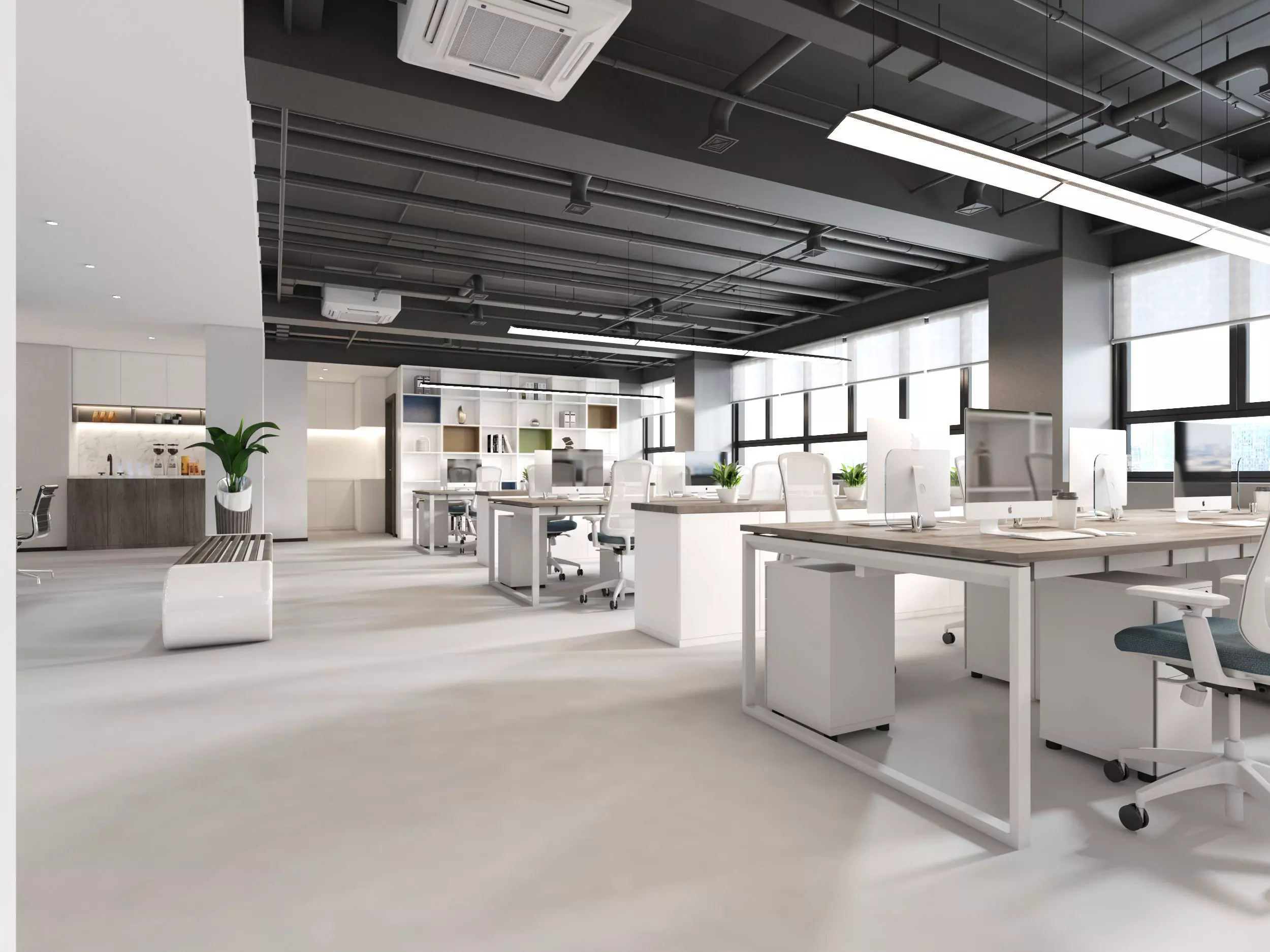 office Low-poly 3D model_0