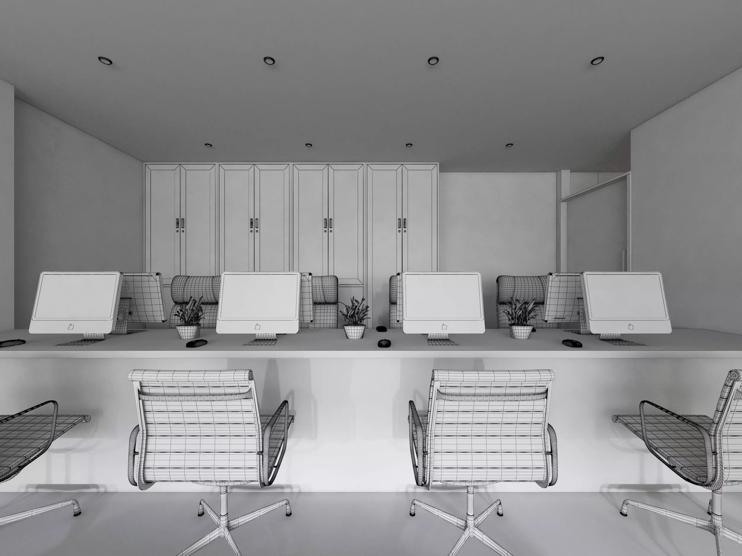 office Low-poly 3D model_9