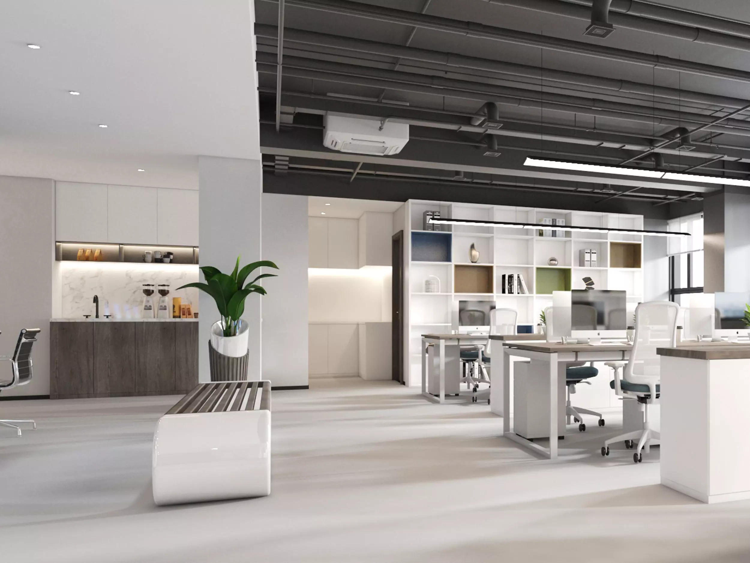 office Low-poly 3D model_6