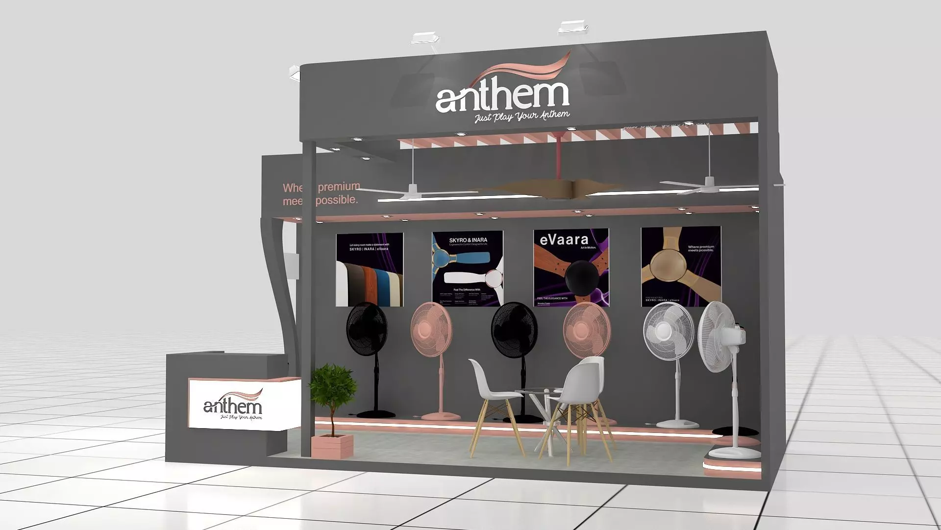 6mtr x 3mtr expo stall 2side open Exhibition Stand Design Low-poly 3D model_3