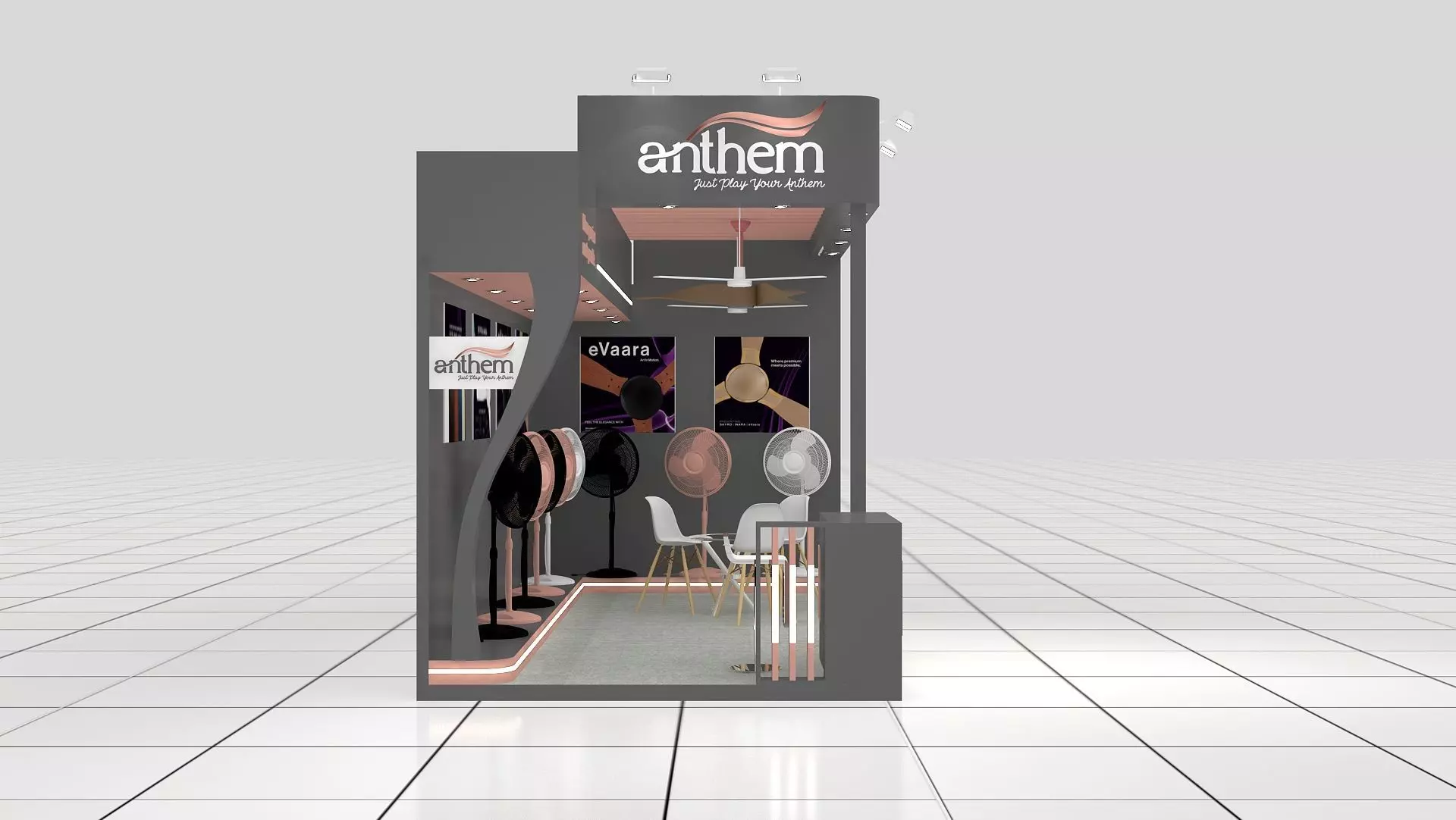 6mtr x 3mtr expo stall 2side open Exhibition Stand Design Low-poly 3D model_2