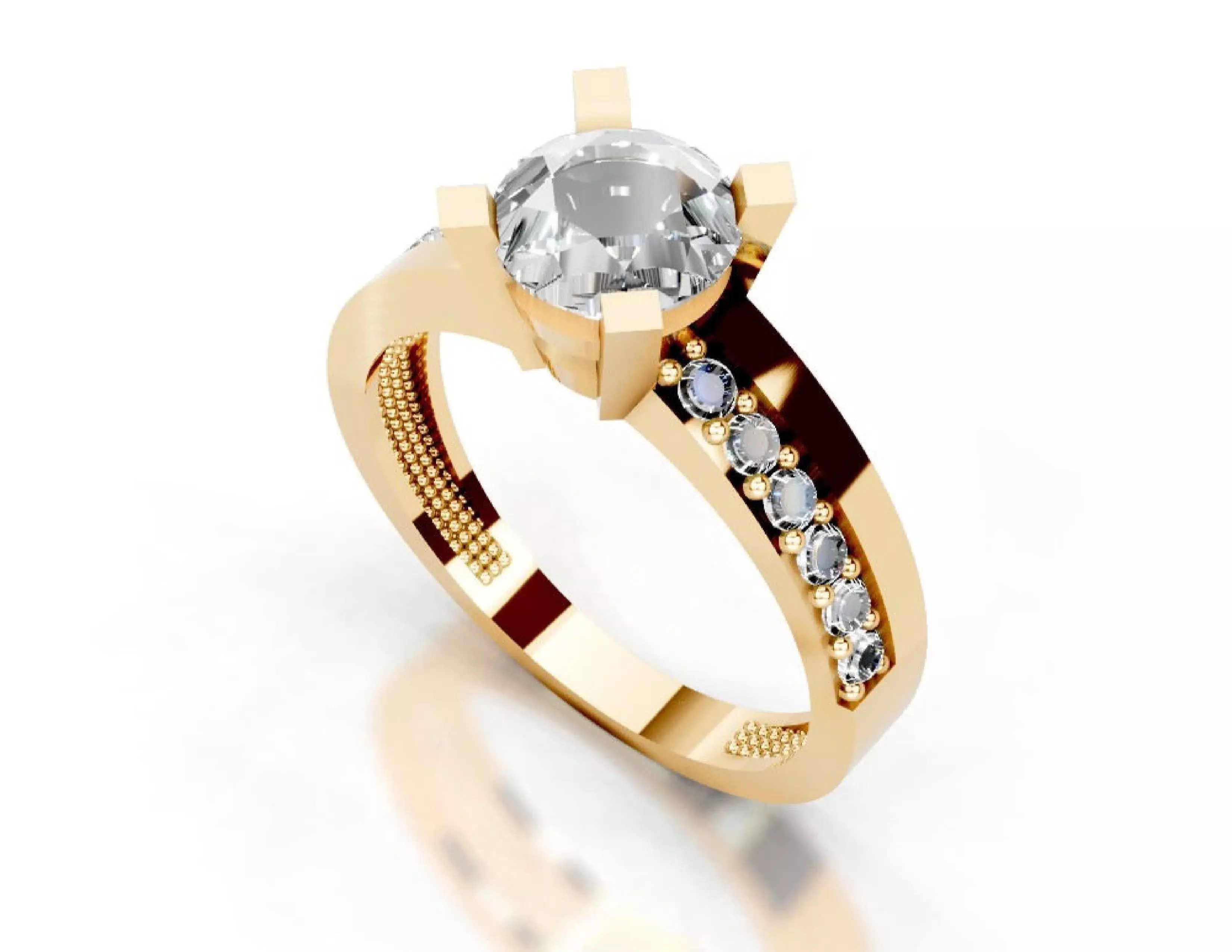 3D Printable Diamond Ring Models STL 3DM File 3D print model 3D print model_20