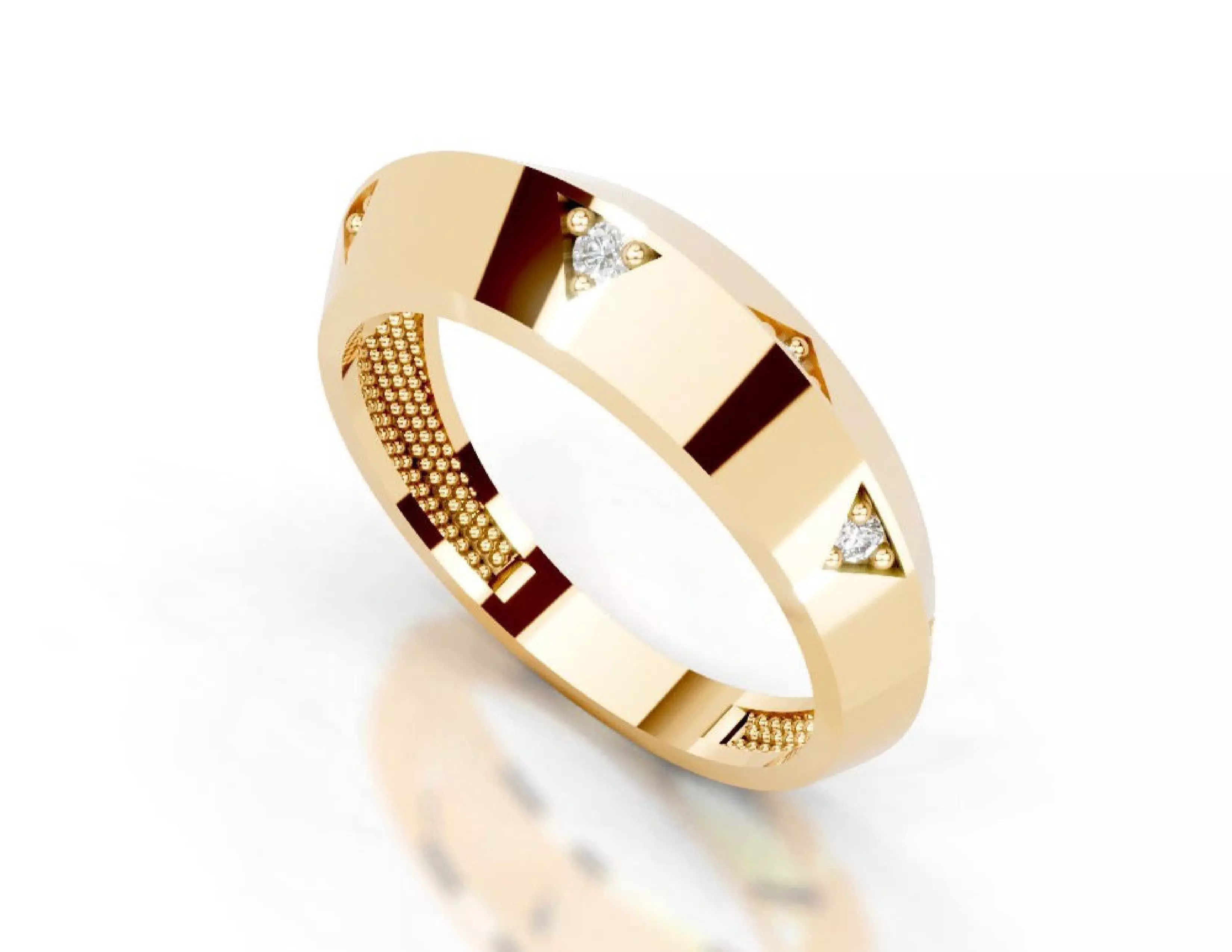 3D Printable Diamond Ring Models STL 3DM File 3D print model 3D print model_4