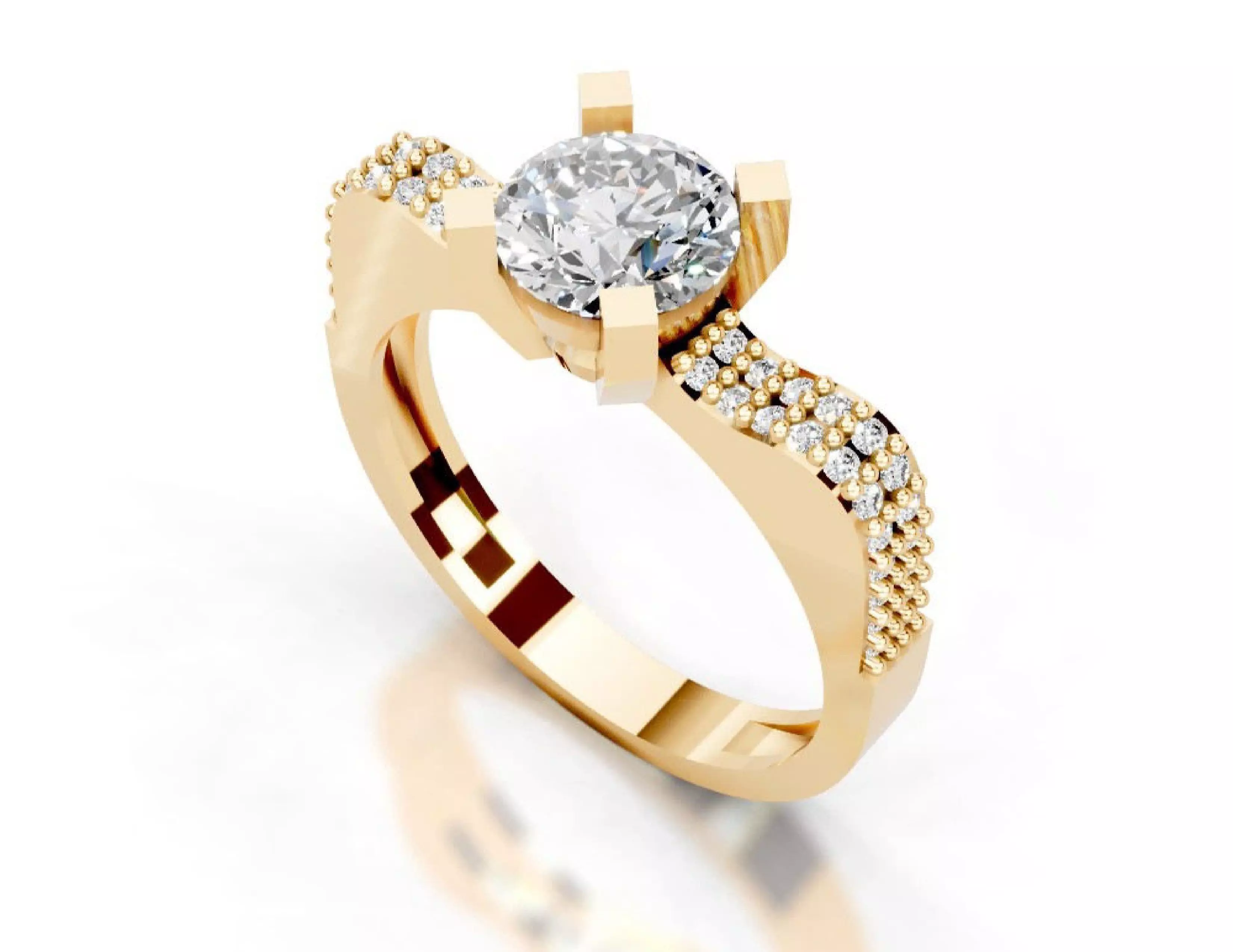 3D Printable Diamond Ring Models STL 3DM File 3D print model 3D print model_14