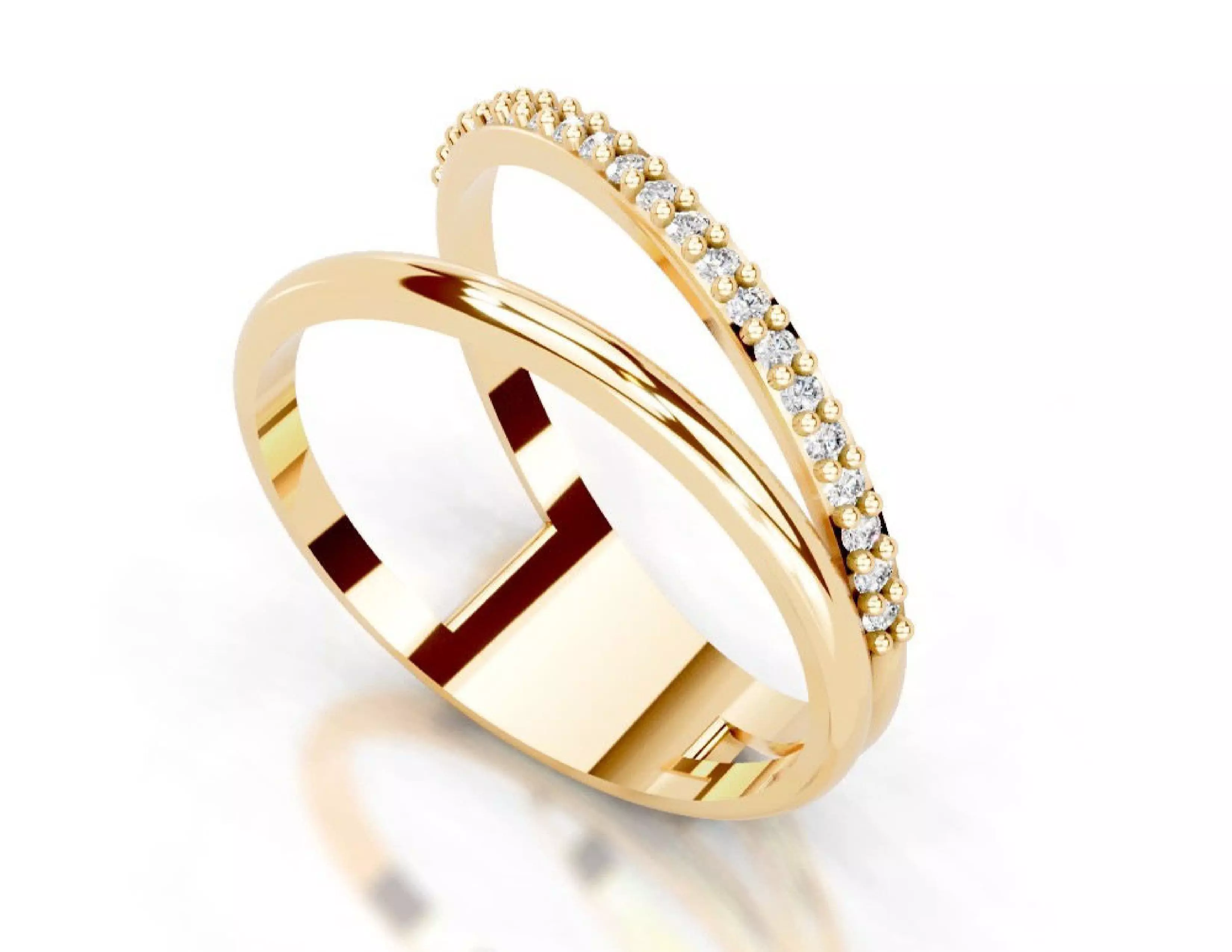 3D Printable Diamond Ring Models STL 3DM File 3D print model 3D print model_10