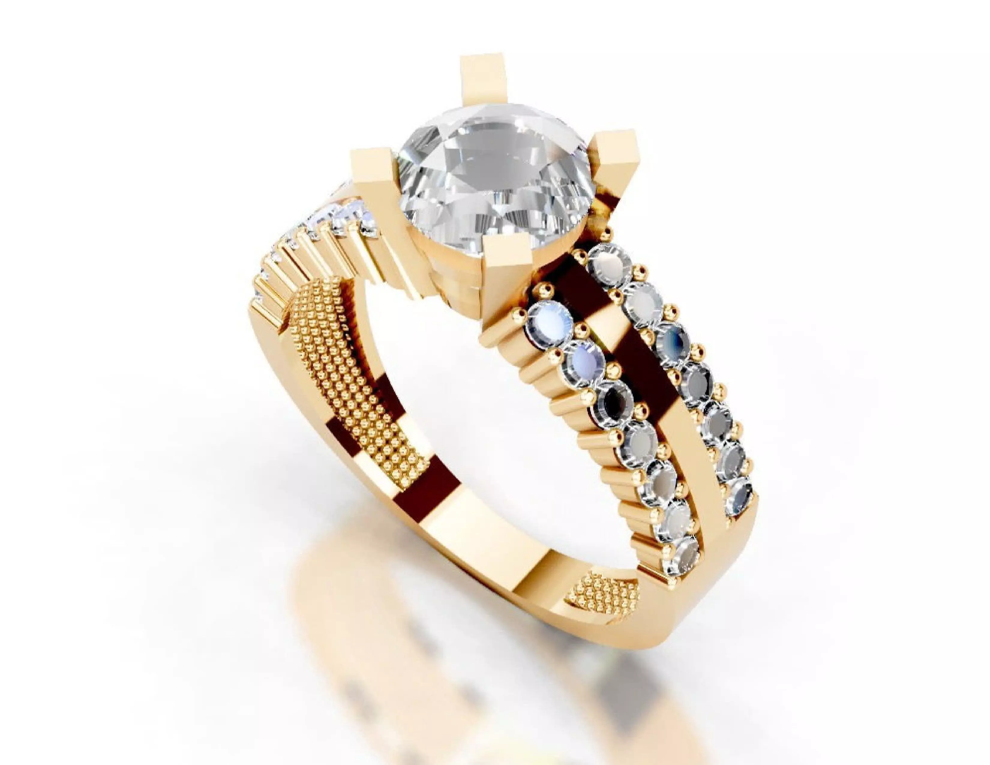 3D Printable Diamond Ring Models STL 3DM File 3D print model 3D print model_19