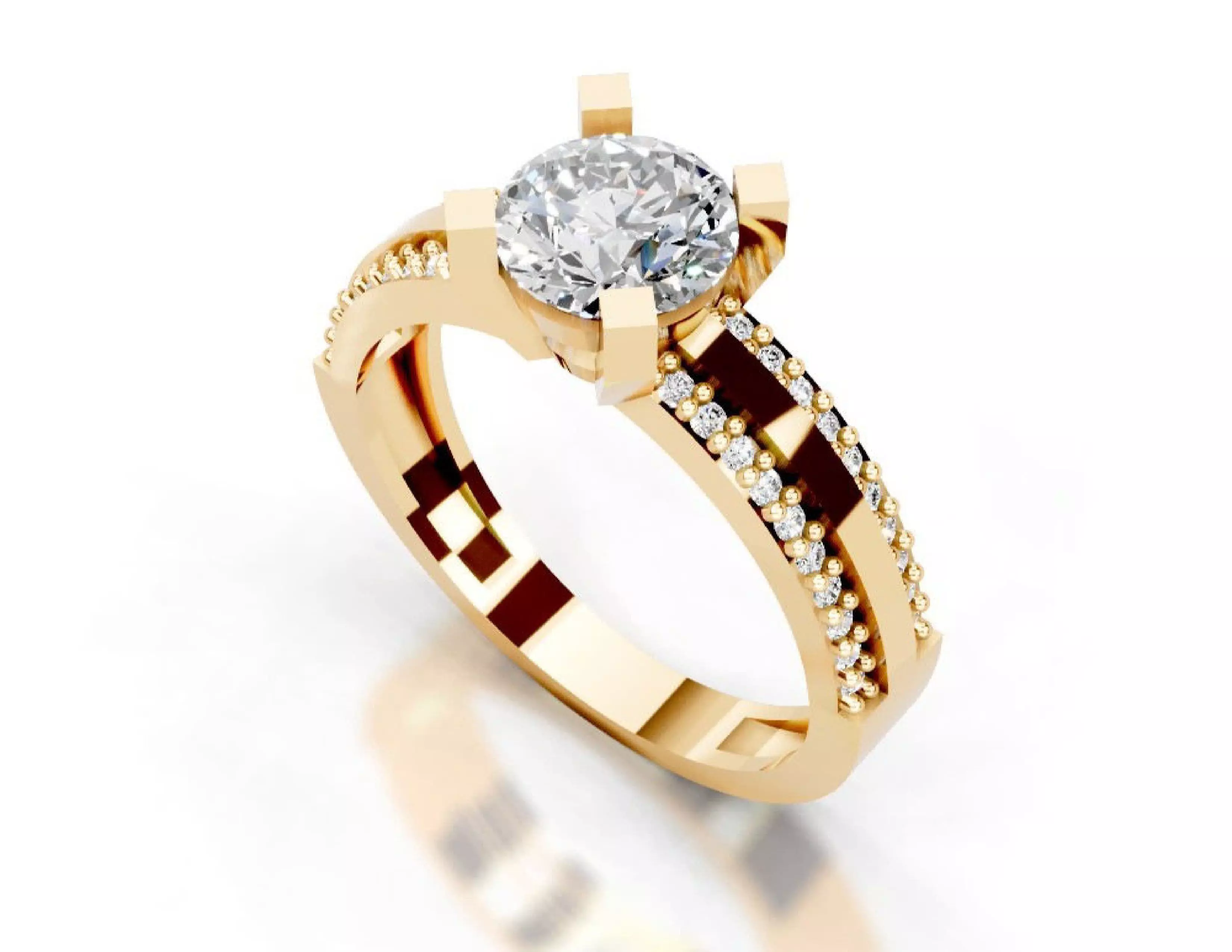 3D Printable Diamond Ring Models STL 3DM File 3D print model 3D print model_15