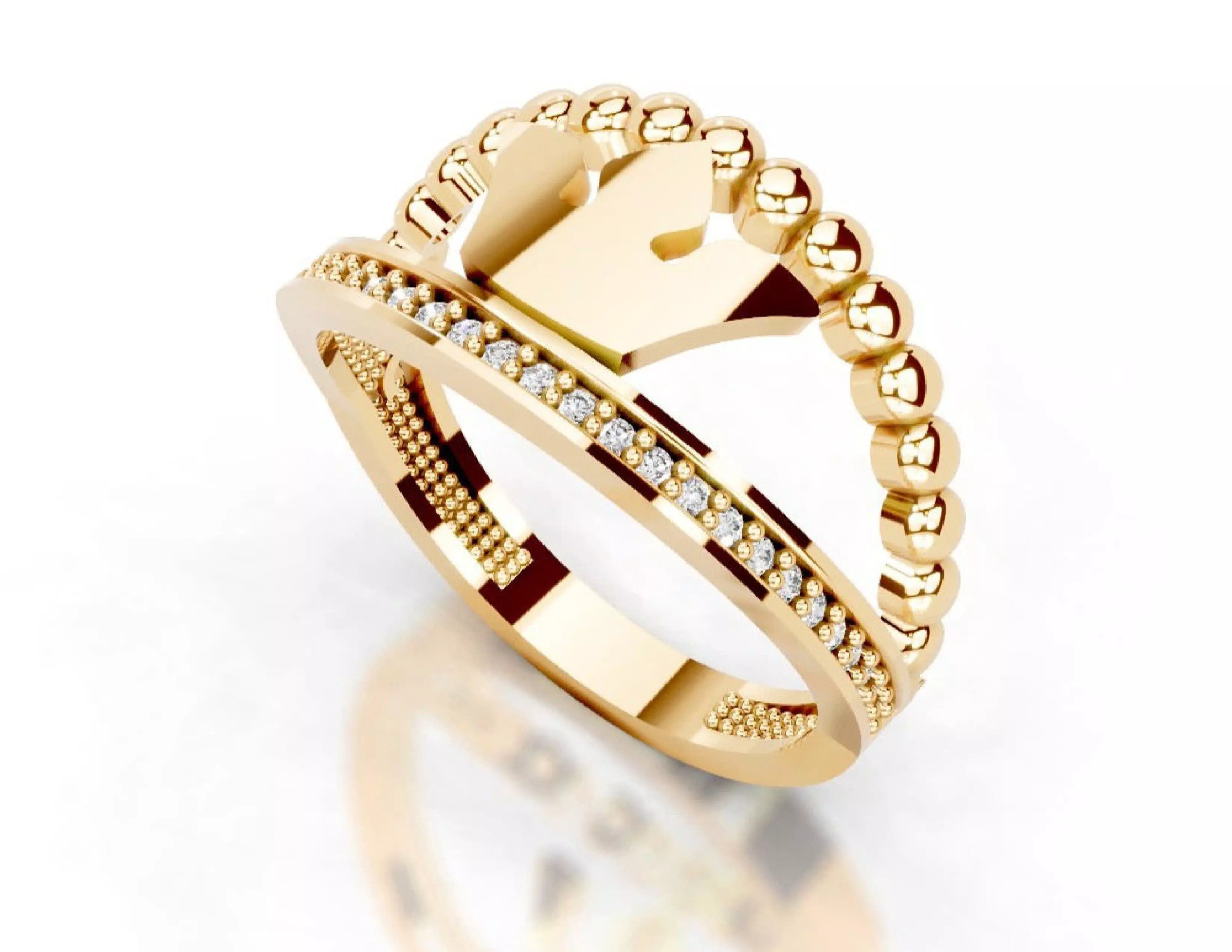 3D Printable Diamond Ring Models STL 3DM File 3D print model 3D print model_7