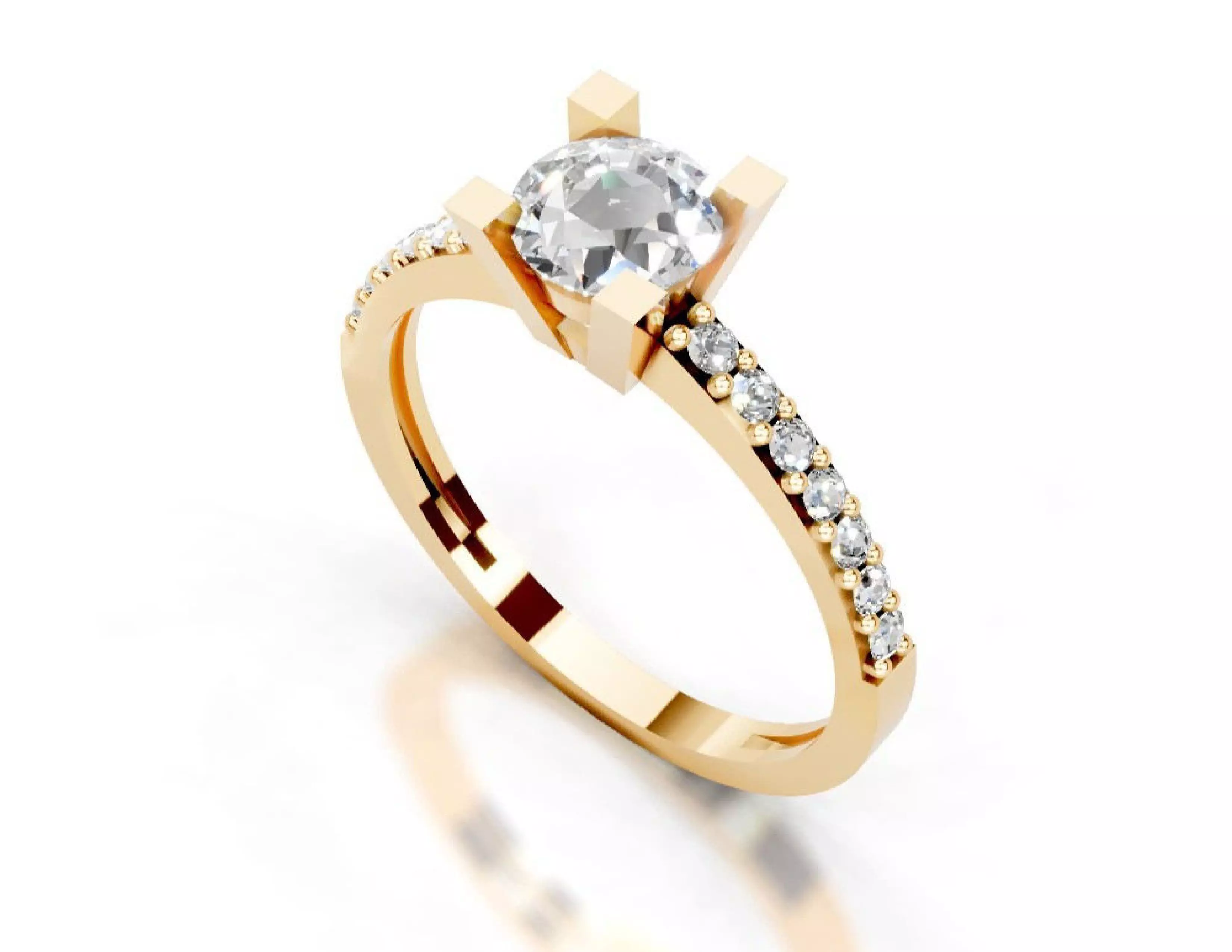 3D Printable Diamond Ring Models STL 3DM File 3D print model 3D print model_22