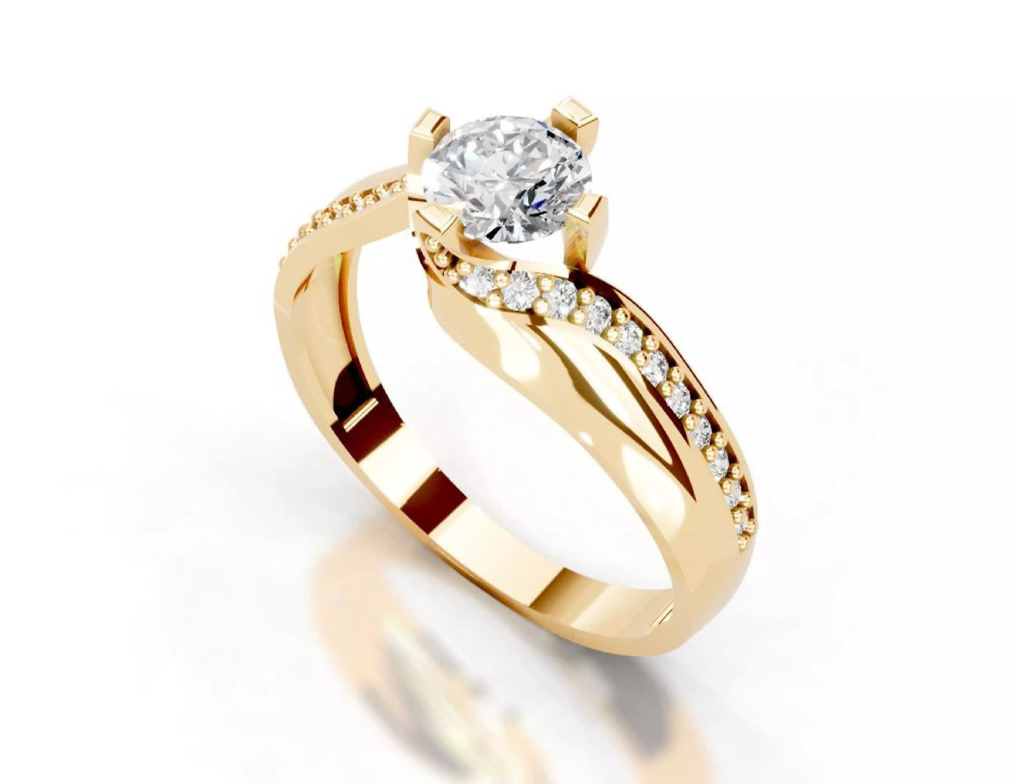 3D Printable Diamond Ring Models STL 3DM File 3D print model 3D print model_12