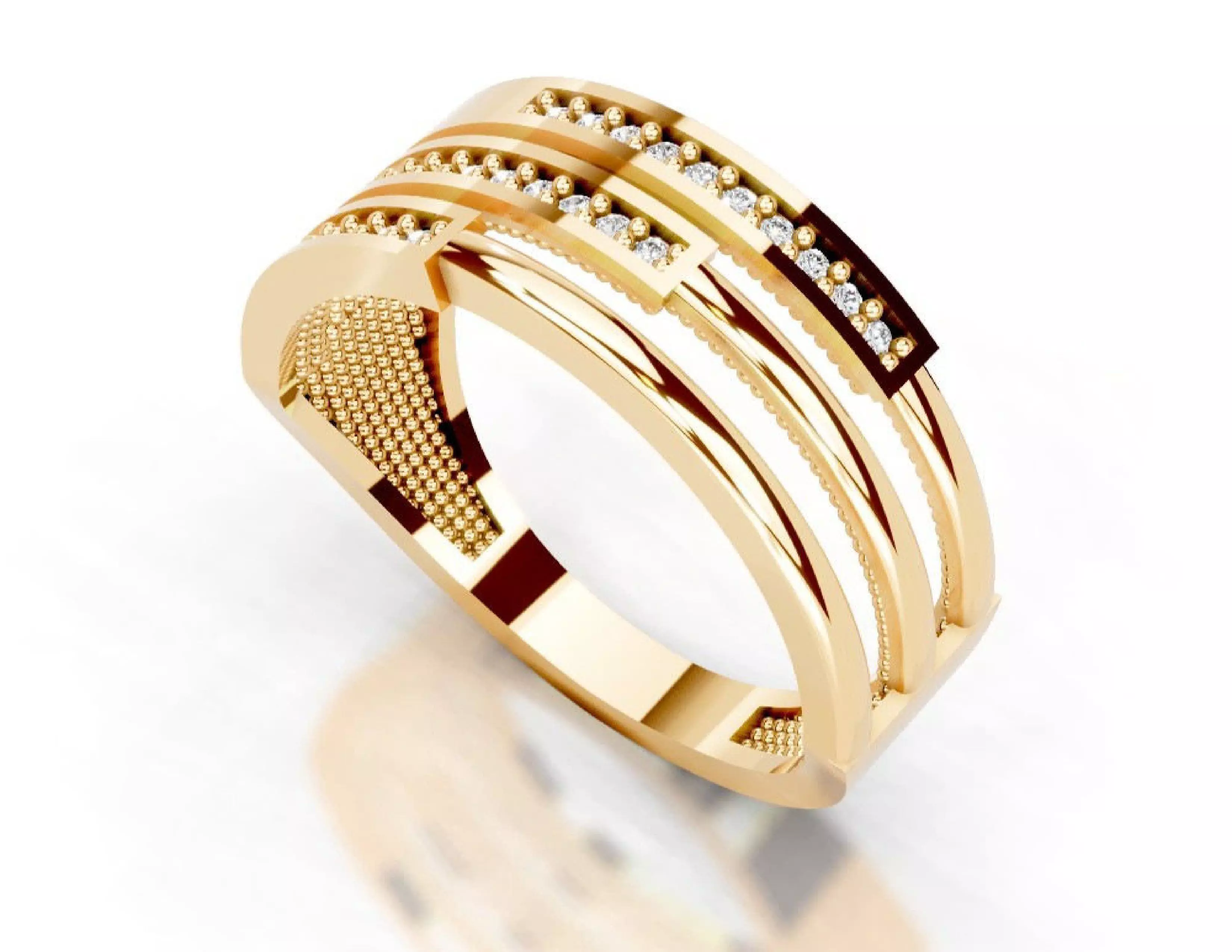 3D Printable Diamond Ring Models STL 3DM File 3D print model 3D print model_9