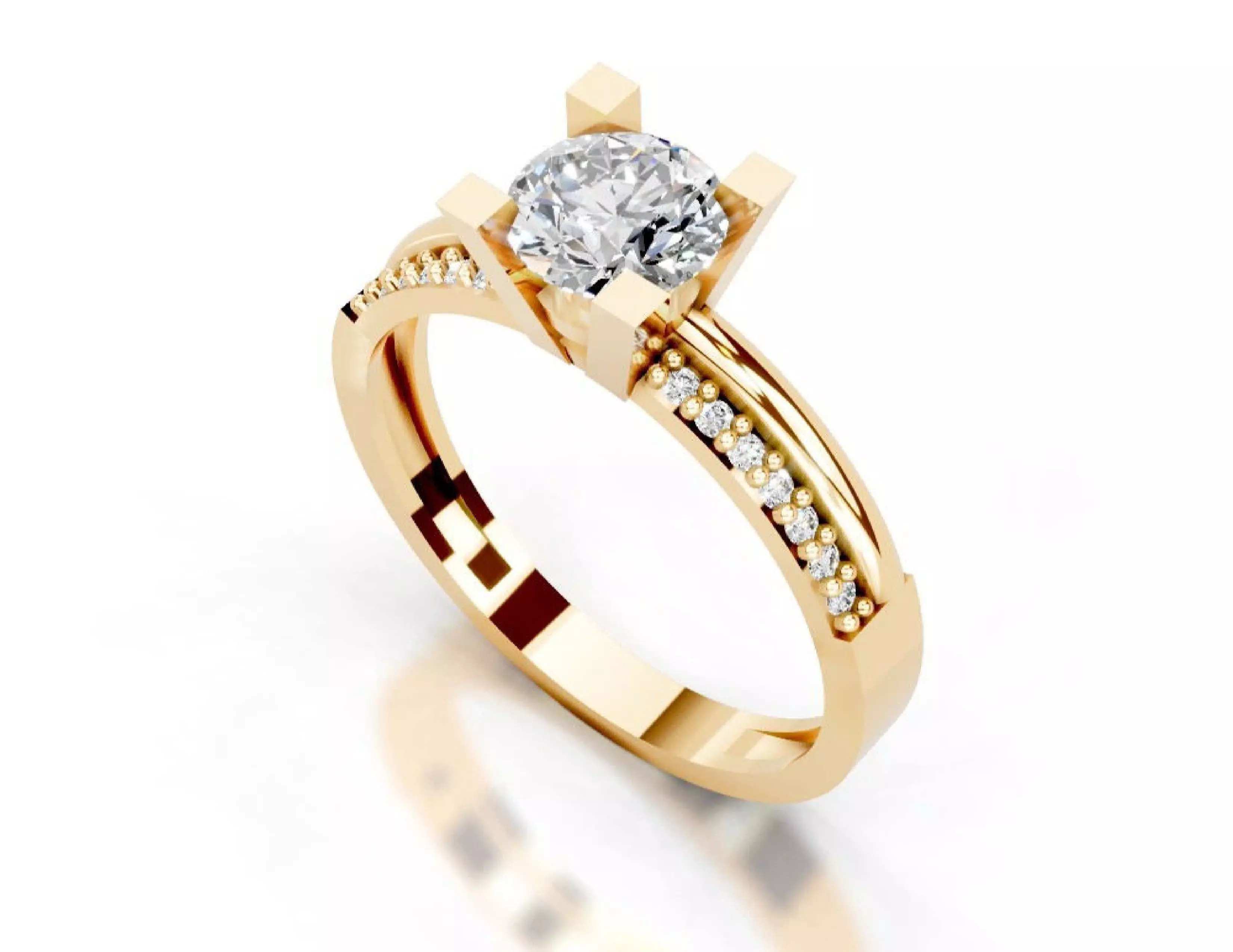 3D Printable Diamond Ring Models STL 3DM File 3D print model 3D print model_18