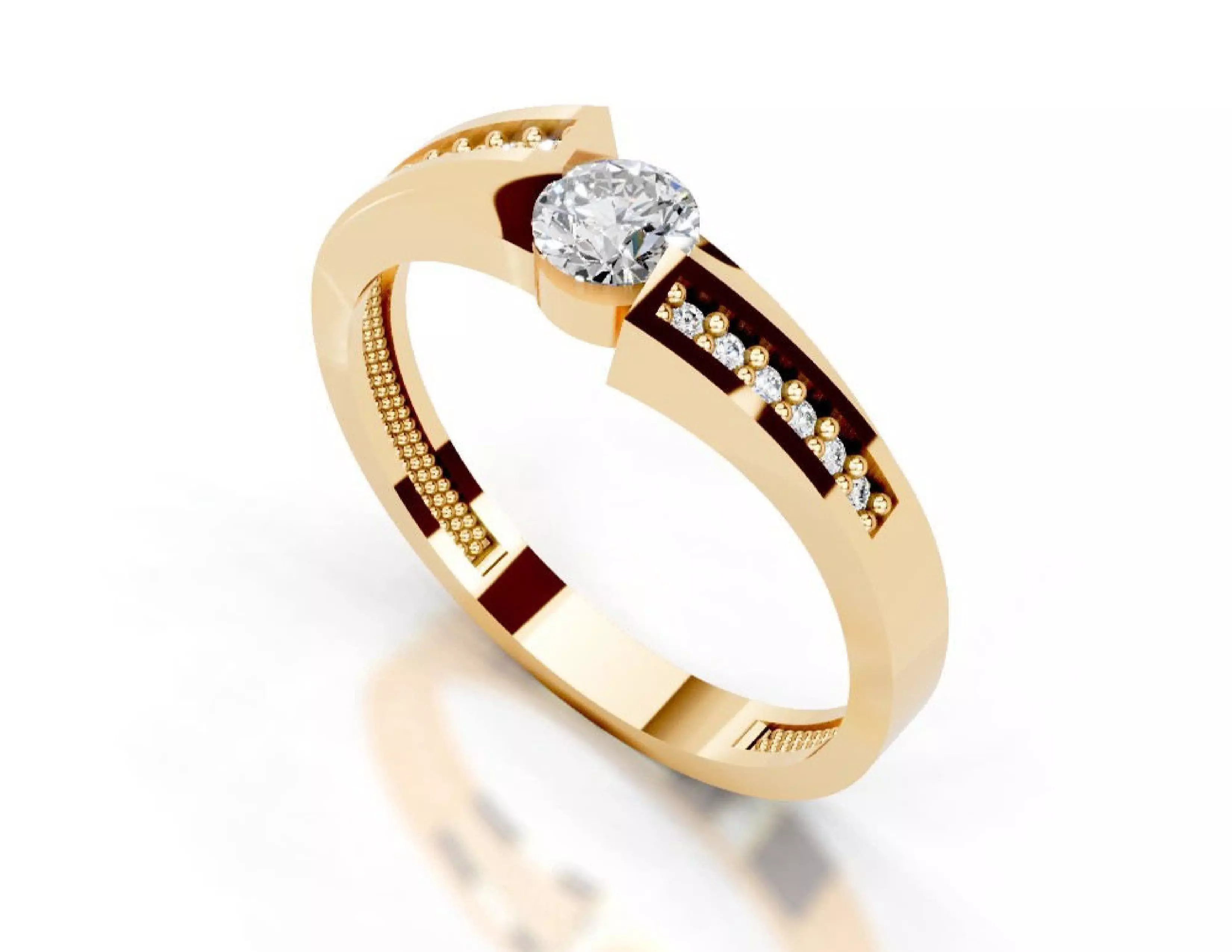 3D Printable Diamond Ring Models STL 3DM File 3D print model 3D print model_13