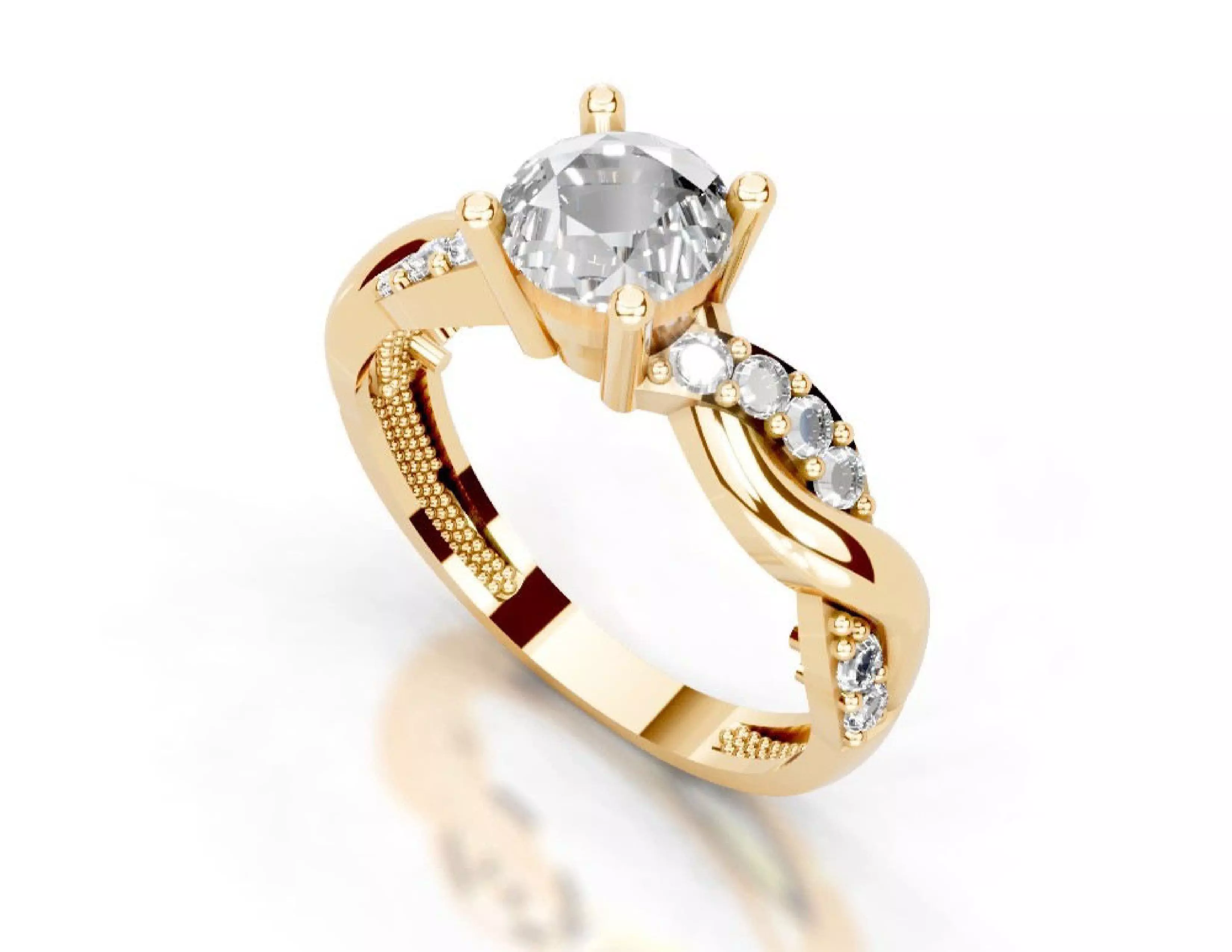 3D Printable Diamond Ring Models STL 3DM File 3D print model 3D print model_21