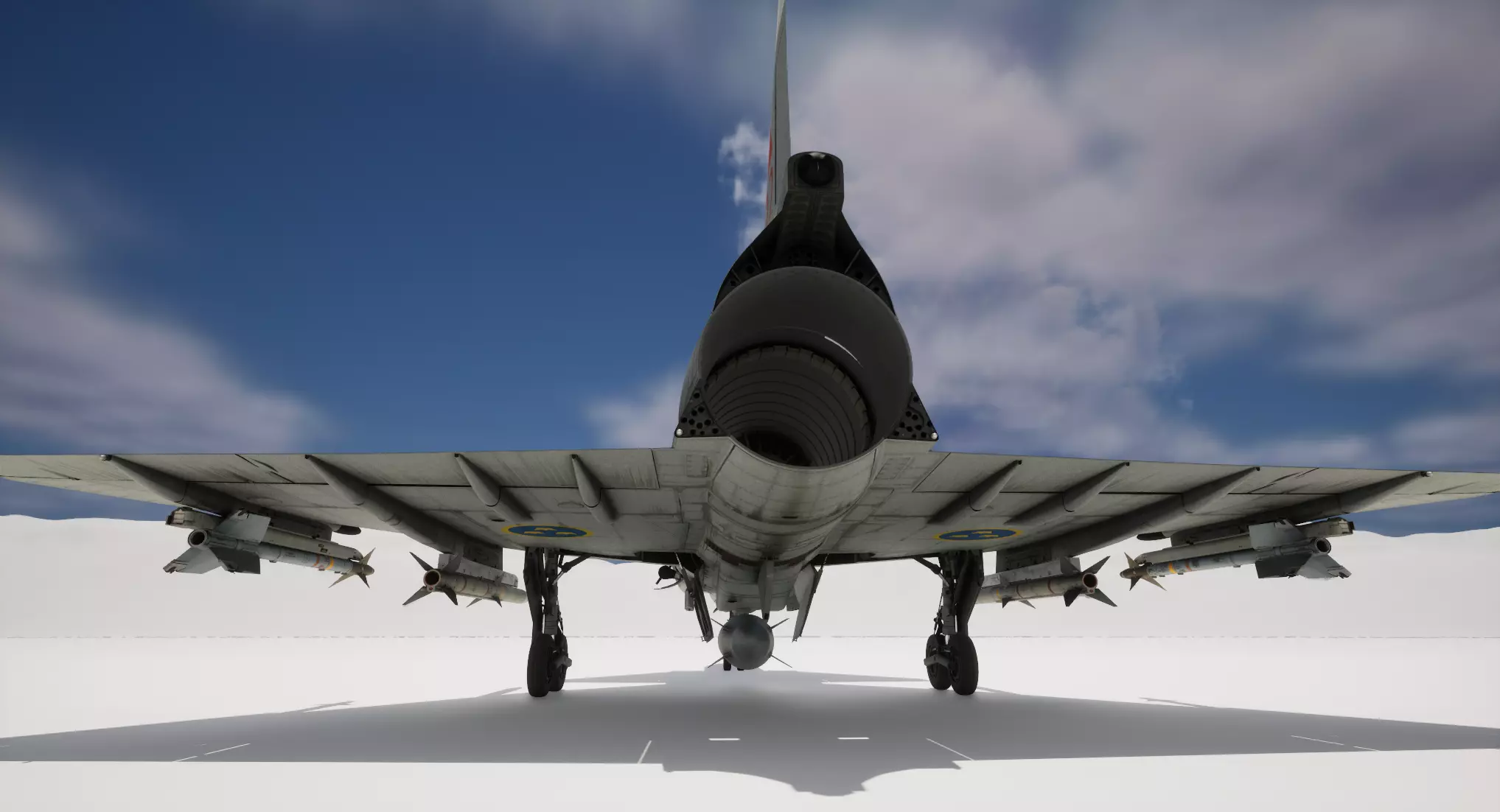 Rigged Saab 37 Viggen Fighter 3D model_5
