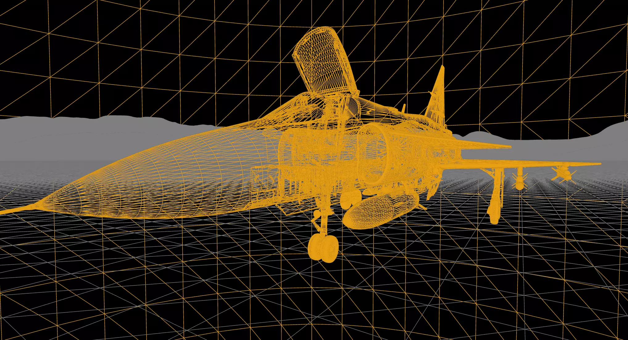 Rigged Saab 37 Viggen Fighter 3D model_2
