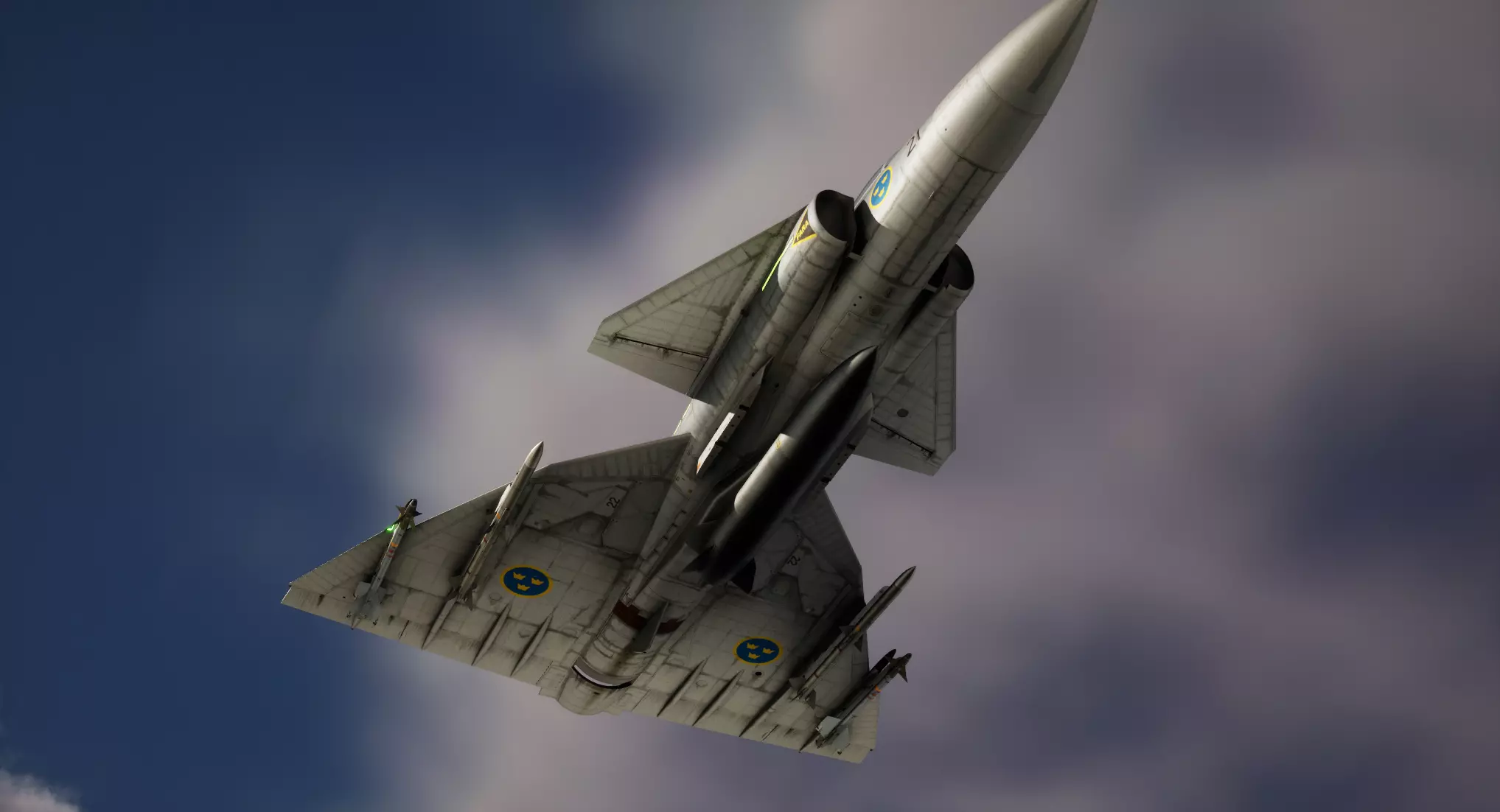 Rigged Saab 37 Viggen Fighter 3D model_16