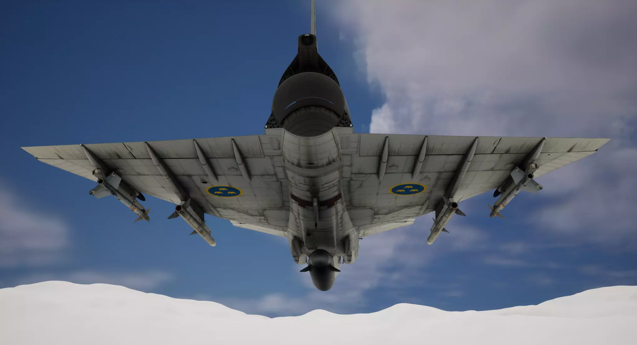 Rigged Saab 37 Viggen Fighter 3D model_18