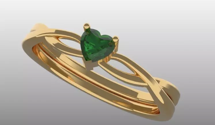 HEART SHAPED RING 16MM DIAMETER SIZE 5 AND HALF 3D print model_0