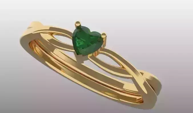 HEART SHAPED RING 16MM DIAMETER SIZE 5 AND HALF